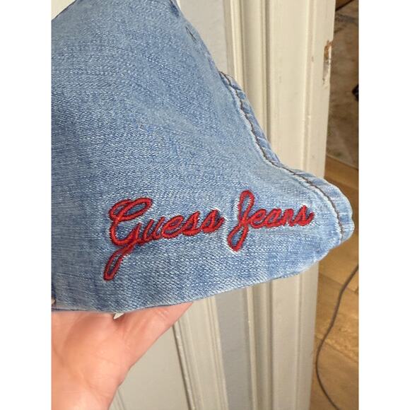 Guess Light Wash Skinny Jeans Size 31 Embroidered LA CA Y2K Street Style - Picture 4 of 9